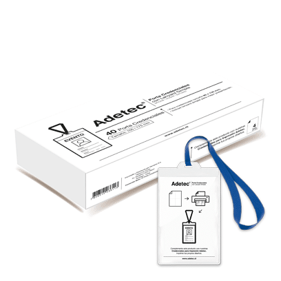 40 Porta Credenciales Con Lanyard Adetec – Suministros Print