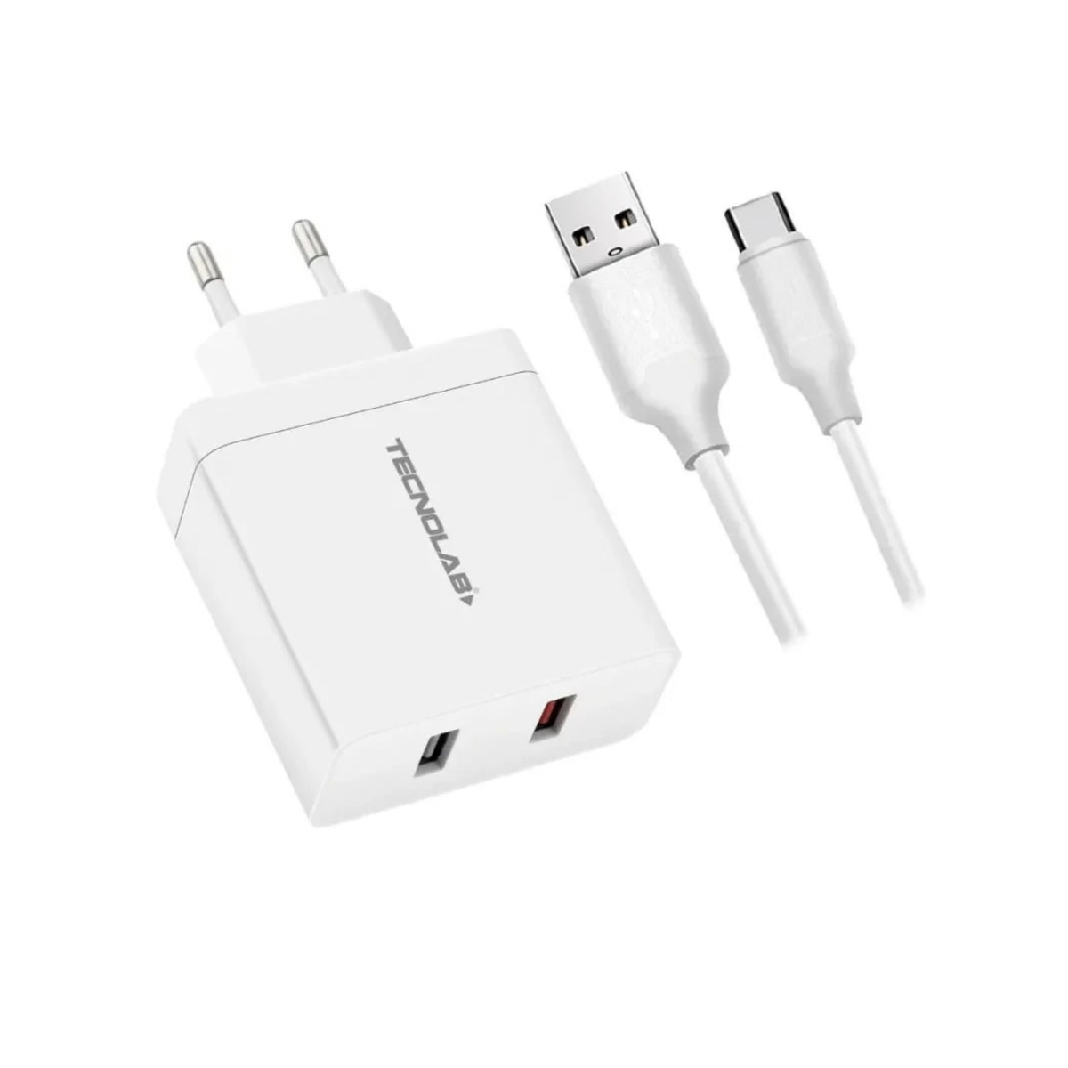 Cargador Rápido Tecnolab 30W QC 3.0 con Cable USB-C