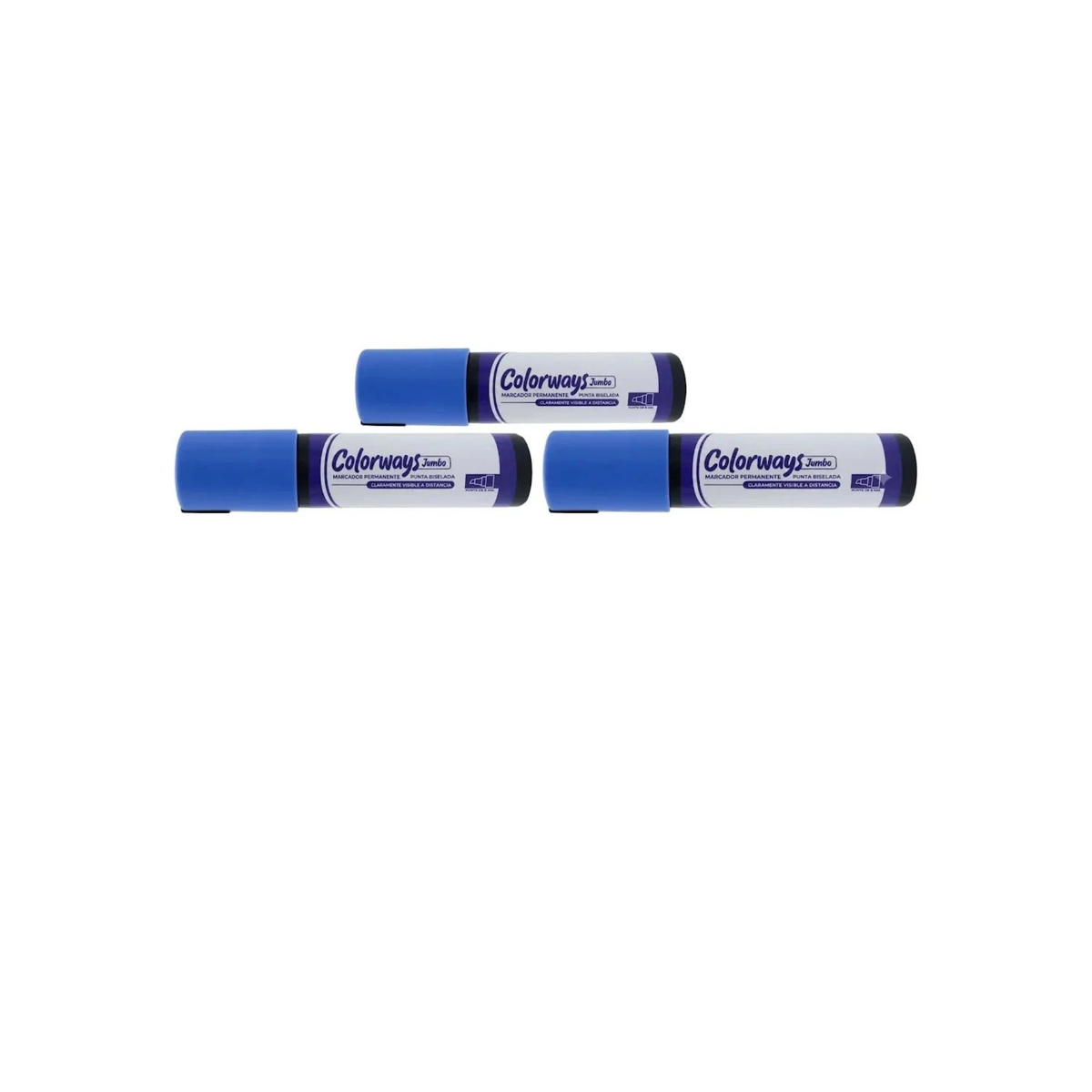 Marcador Permanente Jumbo Adetec Punta Gruesa Pack x3