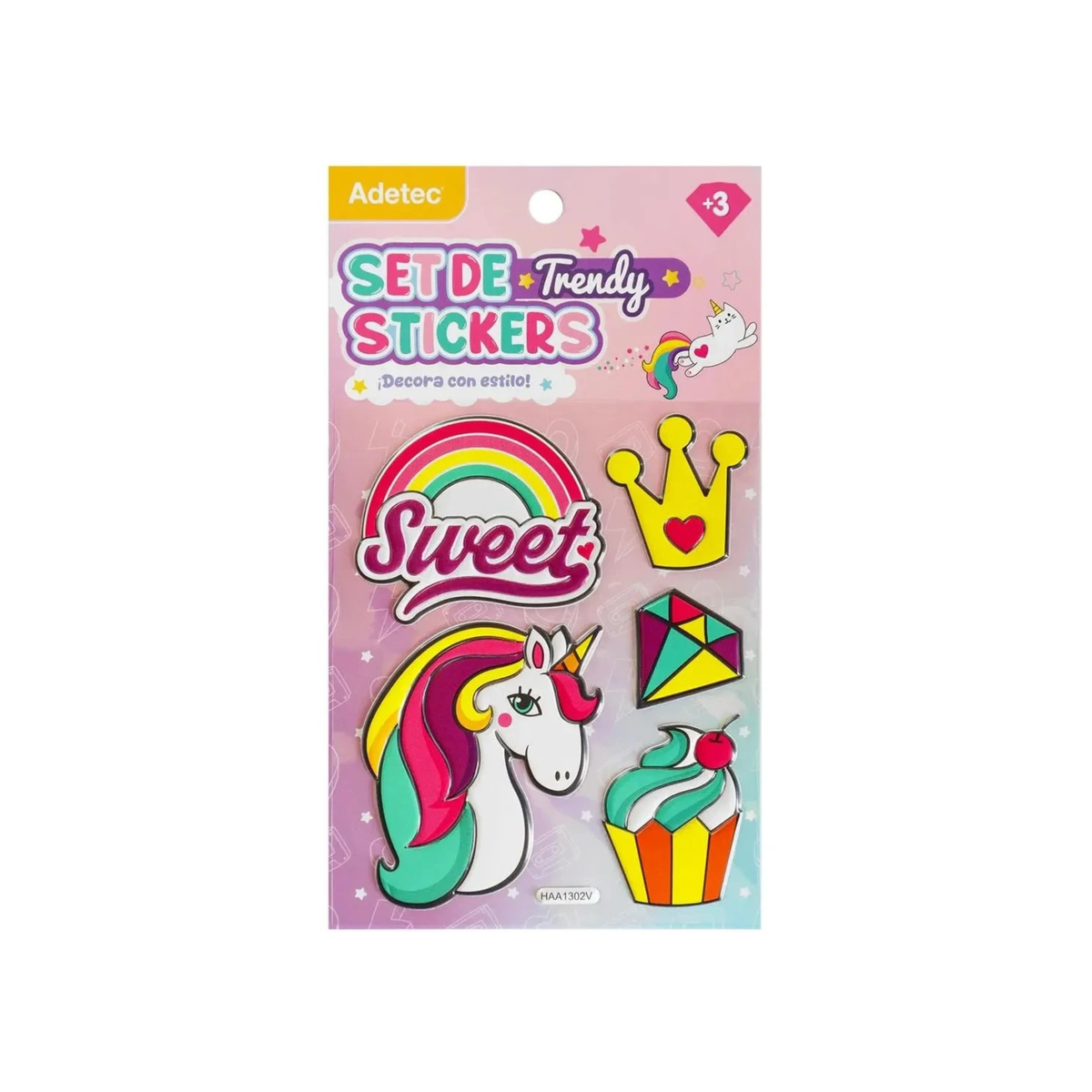 Block de Stickers en Relieve Adetec Diseño Trendy