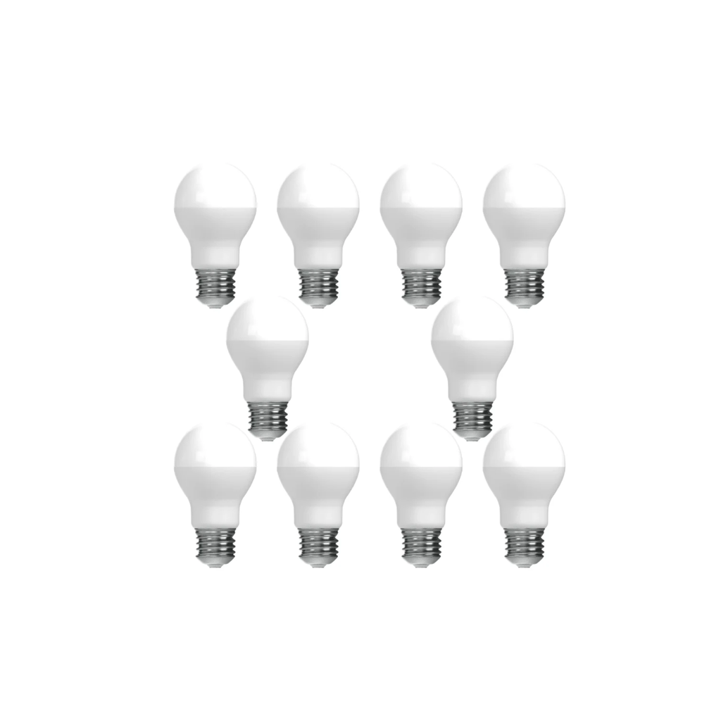 Pack 10 Ampolletas LED 9w E27 Sec Luz  Fría 6500°k