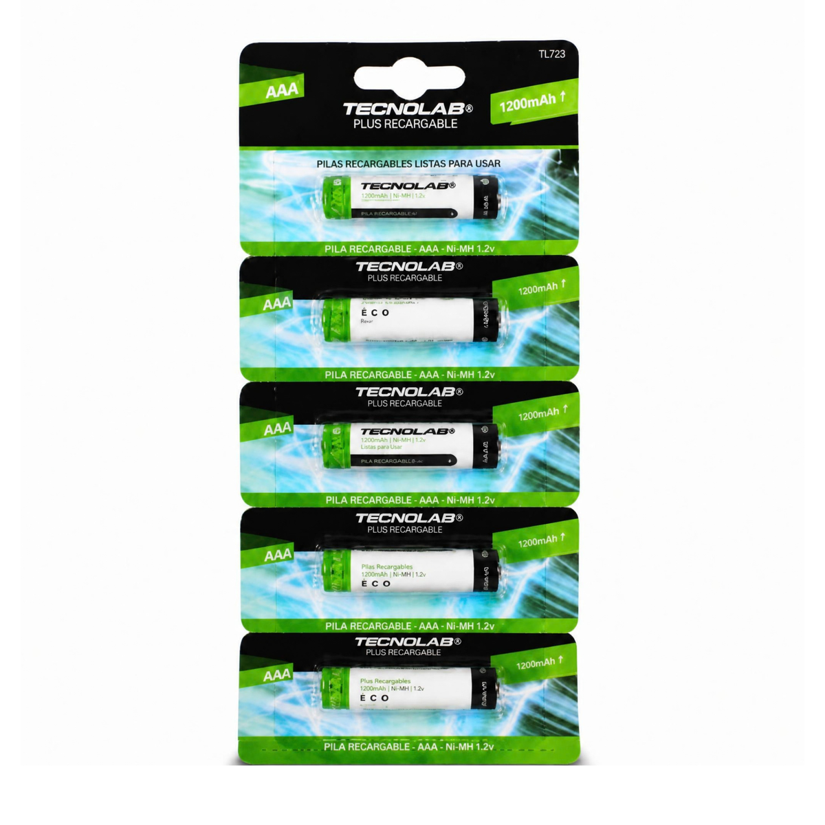 Pack 5 Pilas Recargables Tecnolab Aaa