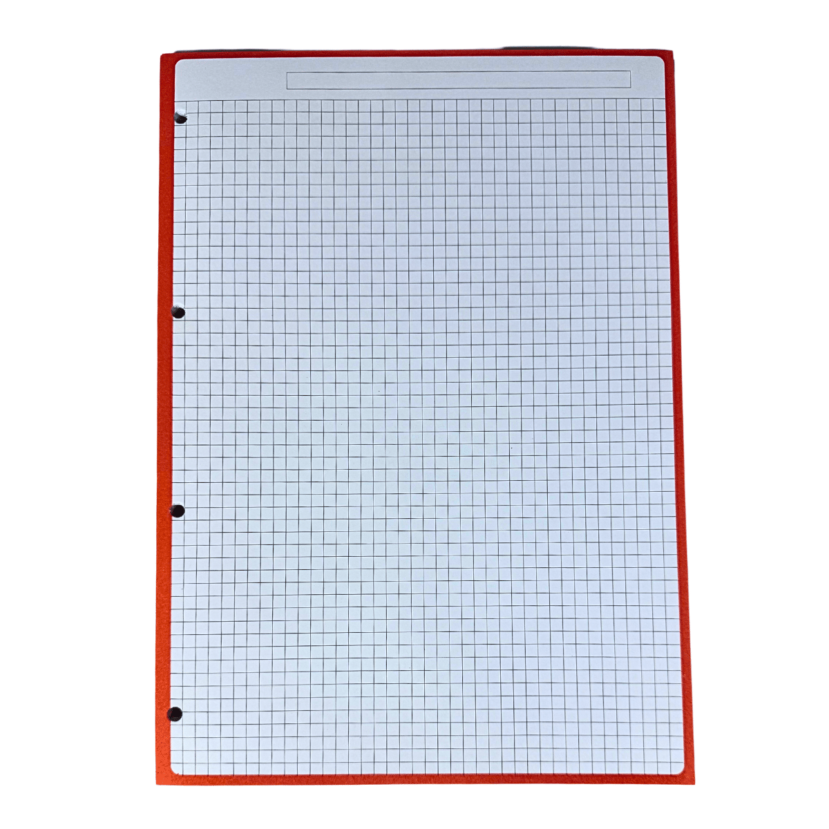 Hojas de Recambio A4 Borde Naranja Cuadrícula 5mm – 100gr, Pack de 60 Hojas