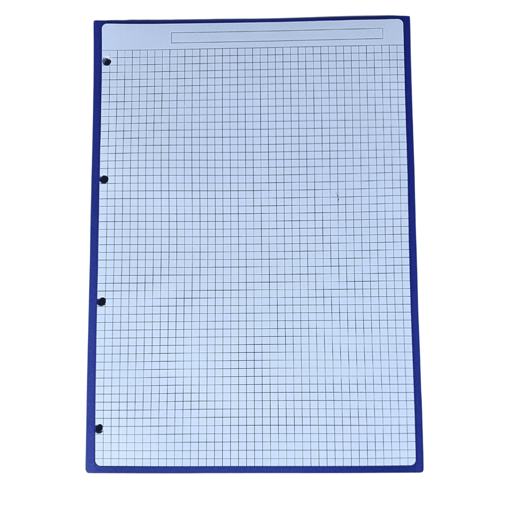 Hojas de Recambio A4 Borde Azul Cuadrícula 5mm – 100gr, Pack de 60 Hojas