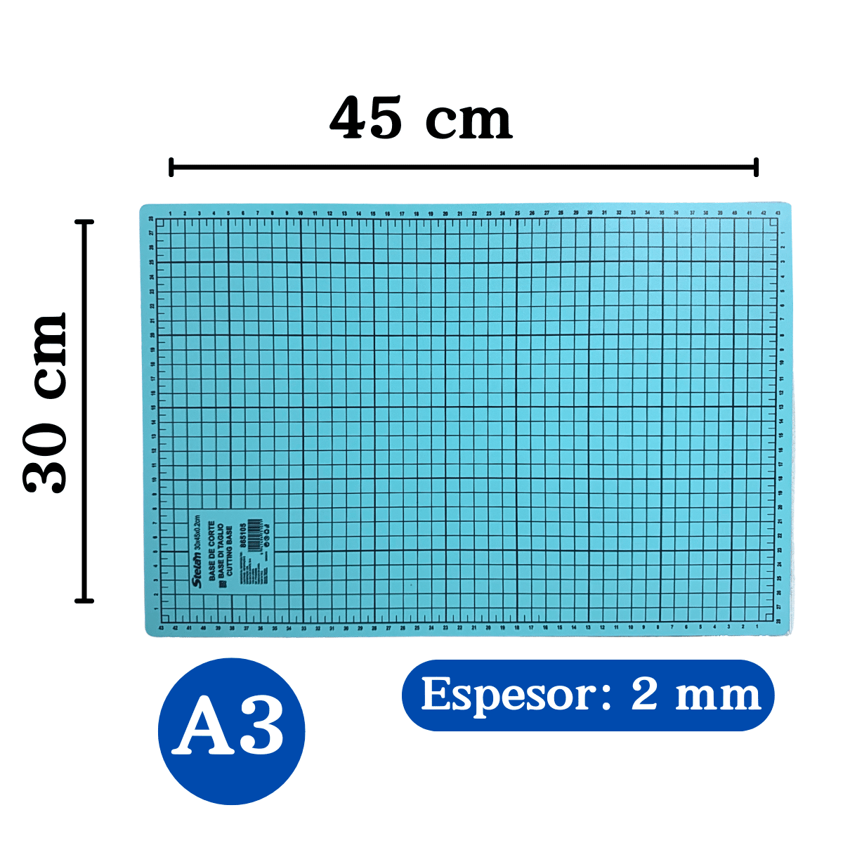 Base de Corte A3 45x30 cm – Tapete Autoregenerativo 2mm para Manualidades