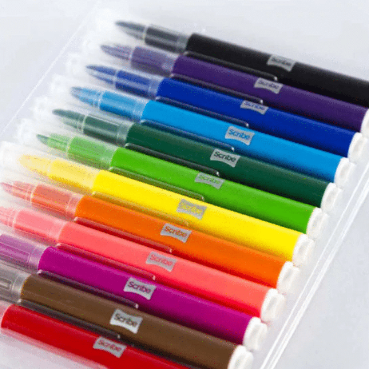 Marcadores Punta Gruesa Scribe x 12 Unidades, Plumones Escolares