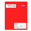 Cuaderno College Rojo 100 Hojas Scribe, Cuadriculado 7mm Matemáticas