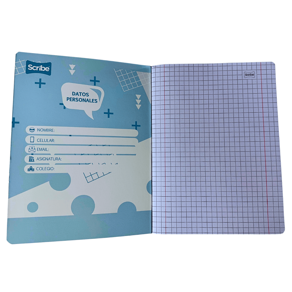 Cuaderno College Amarillo 100 Hojas Scribe, Cuadriculado 7mm Matemáticas