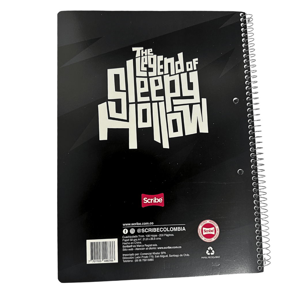 Cuaderno Universitario Scribe Dinosaurio 7mm x 100 Hojas Prepicadas y Orificio