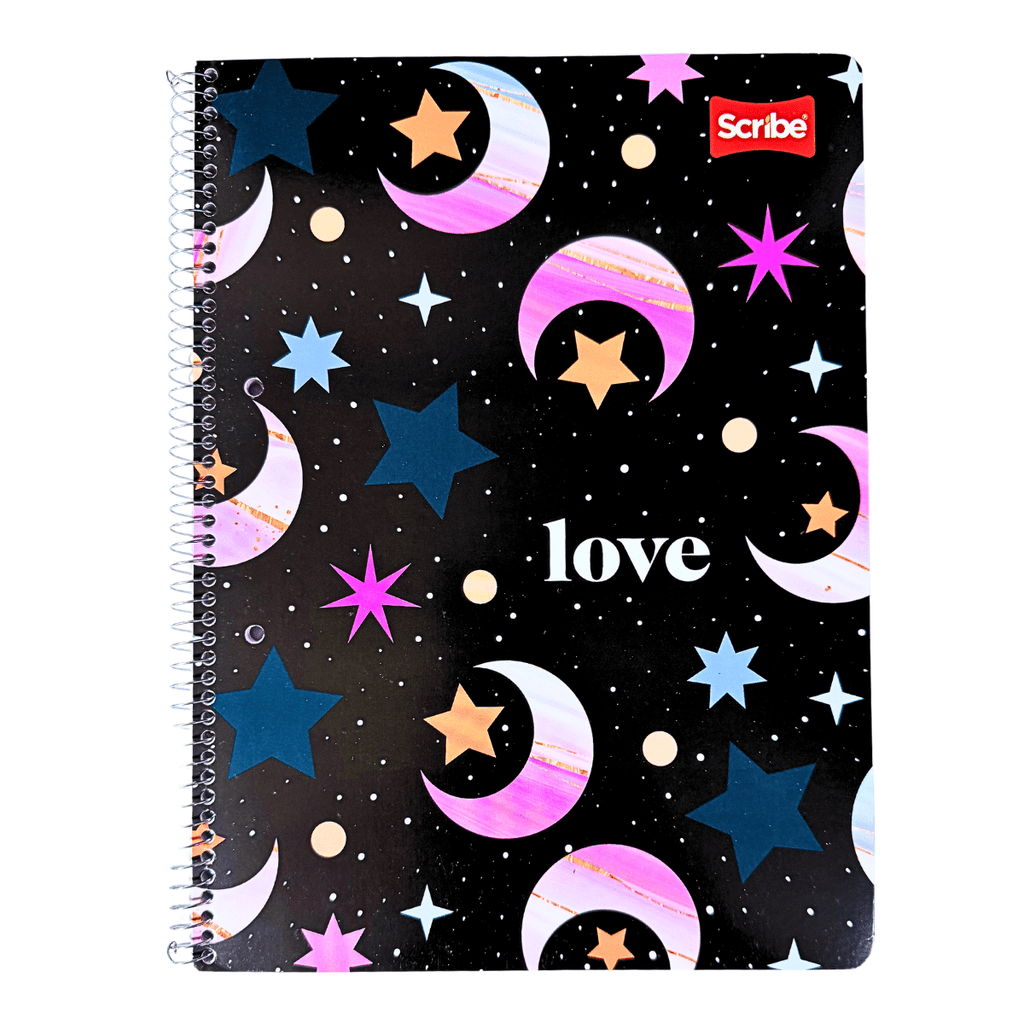 Cuaderno Universitario Scribe Lunas 7mm x 100 Hojas Prepicadas y Orificio