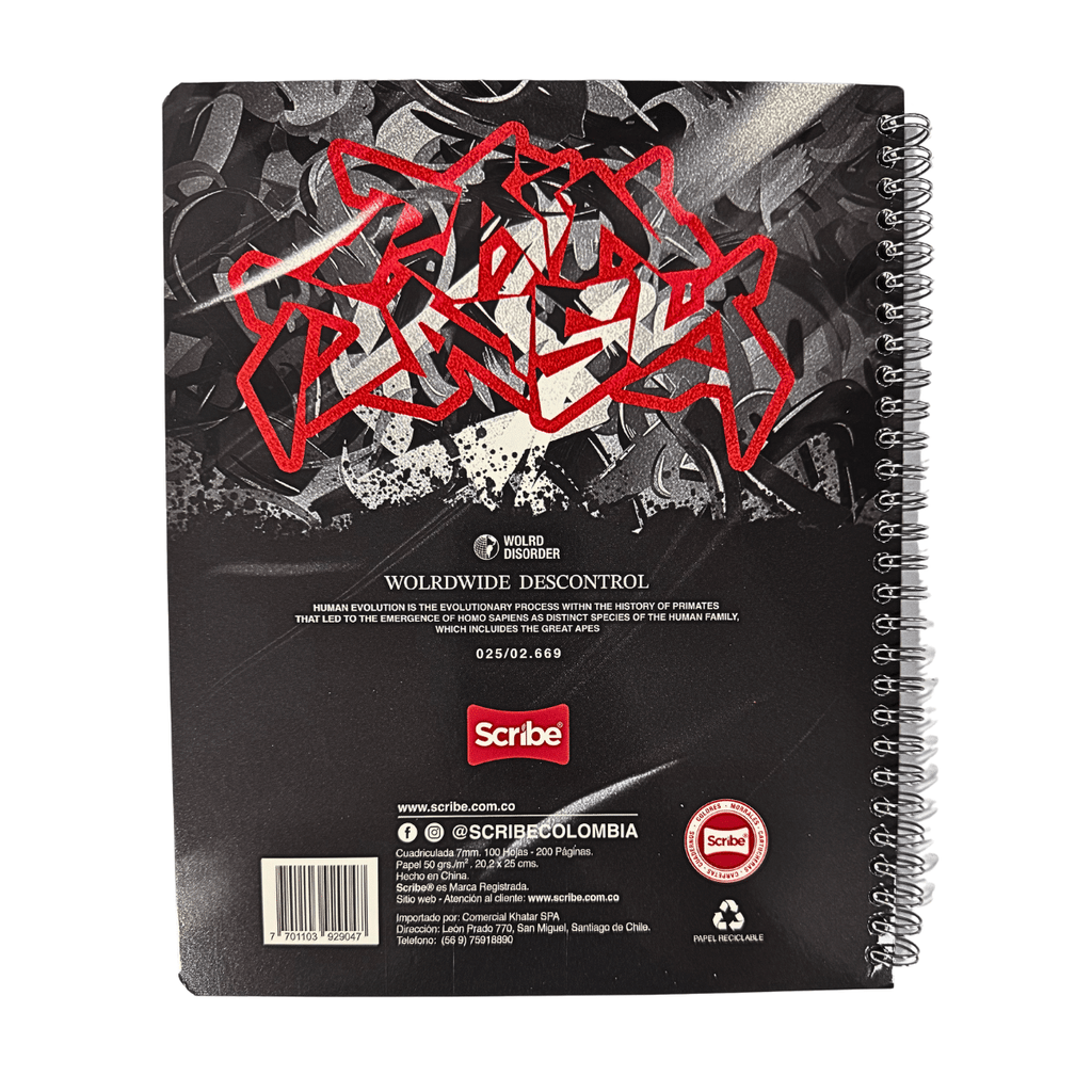 Cuaderno Universitario Scribe Race 7mm x 100 Hojas