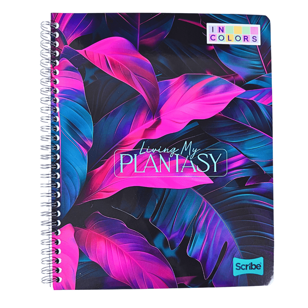 Cuaderno Universitario 7mm x 100 Hojas Scribe, Diseño Incolors Plantas