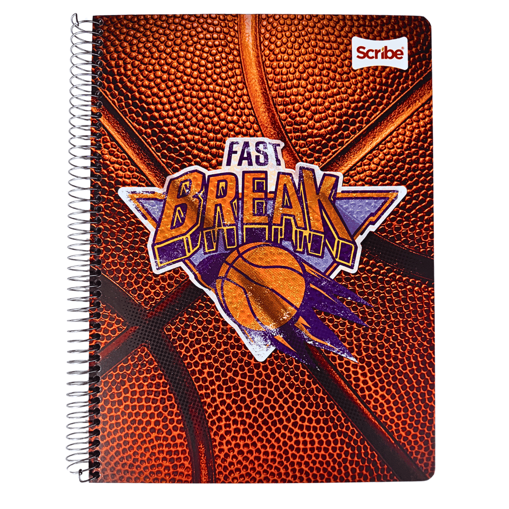 Cuaderno Universitario Tapa Dura Basquet, Grande 7mm x 120 Hojas Scribe