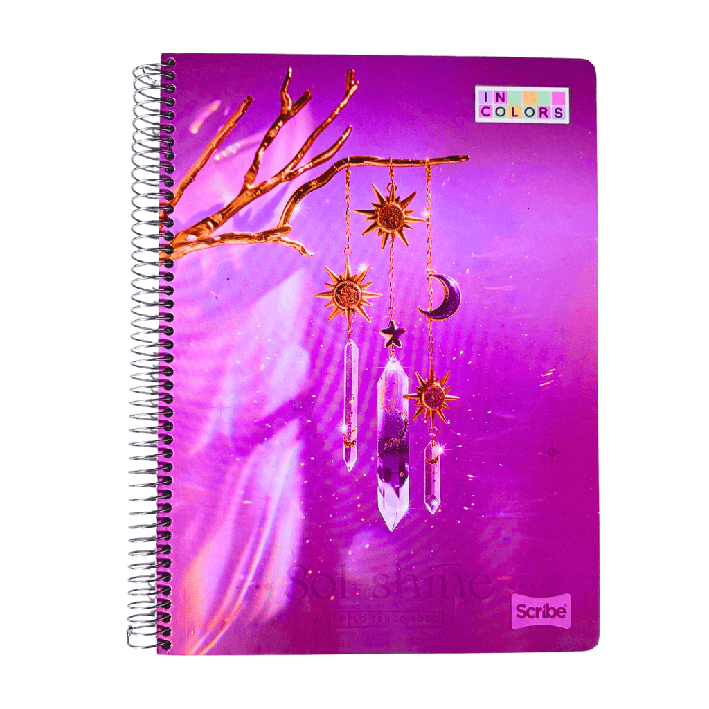 Cuaderno Universitario Tapa Dura Morado, Grande 7mm x 120 Hojas Scribe