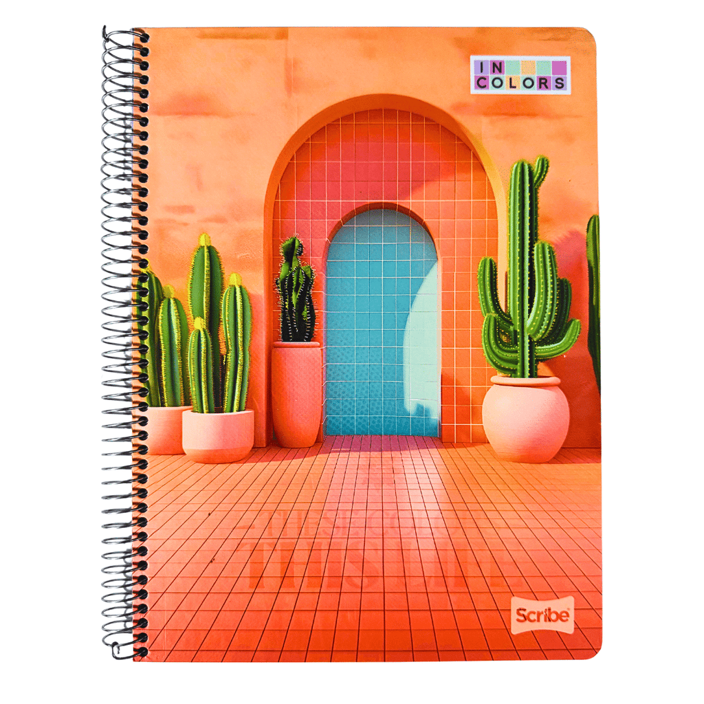 Cuaderno Universitario Tapa Dura Cactus, Grande 7mm x 120 Hojas Scribe