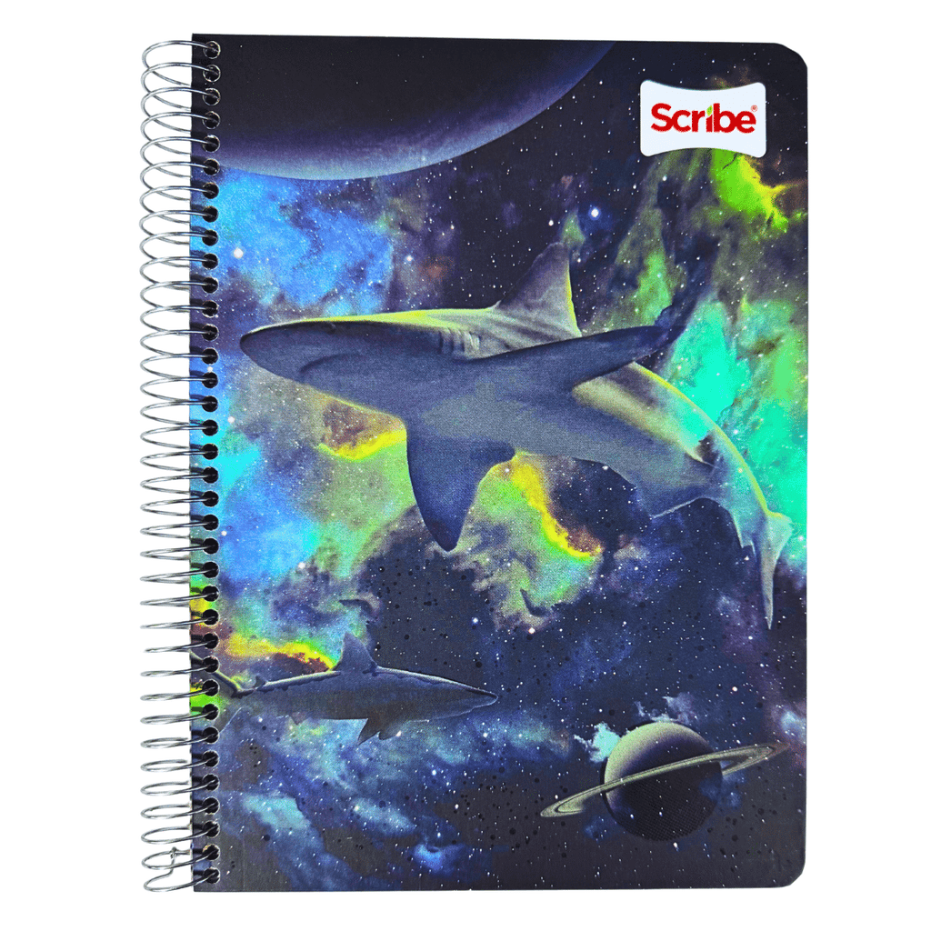 Cuaderno Universitario Tapa dura Tiburón, Mediano 7mm x 120 Hojas Scribe