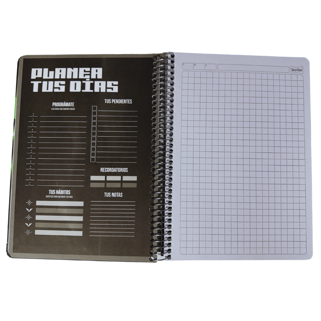 Cuaderno Universitario Tapa Dura Robot, Mediano 7mm x 120 Hojas Scribe