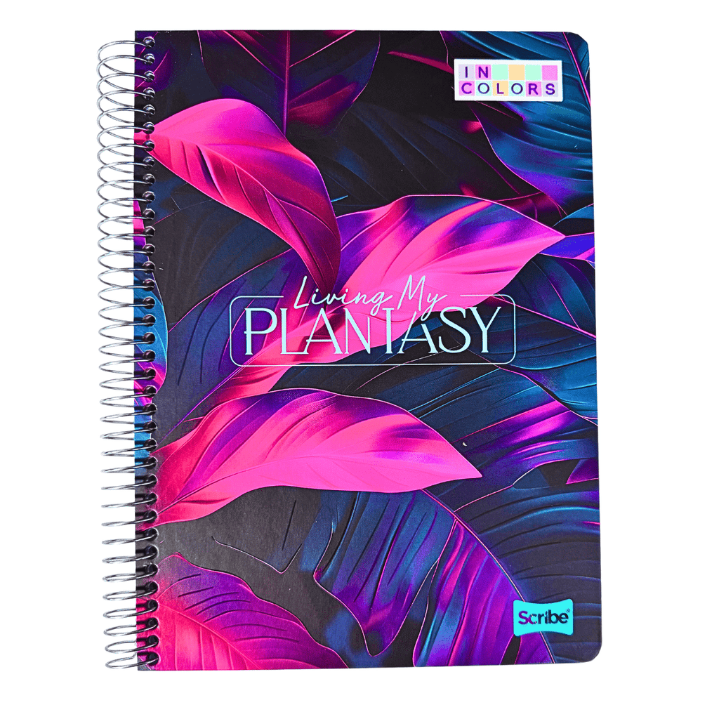 Cuaderno Universitario Tapa dura Plantas, Mediano 7mm x 120 Hojas Scribe