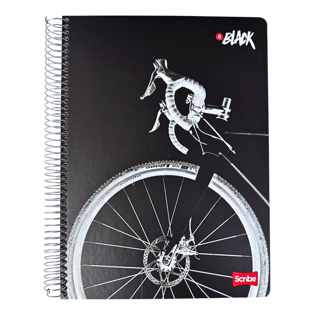 Cuaderno Universitario Tapa dura Black Bici, Grande 7mm x 150 Hojas Scribe