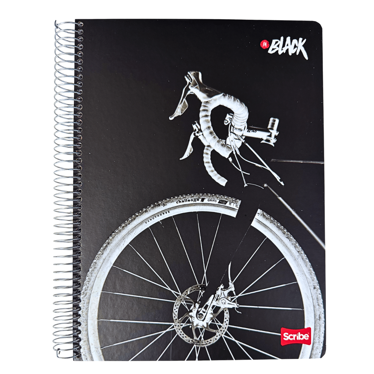 Cuaderno Universitario Tapa dura Black Bici, Grande 7mm x 150 Hojas Scribe