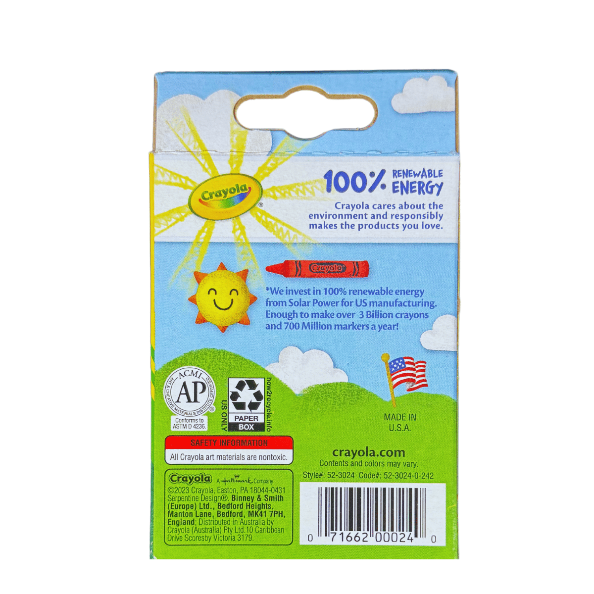 Crayones de Cera Crayola x 24 Colores – Resistentes, No Tóxicos, Uso Escolar