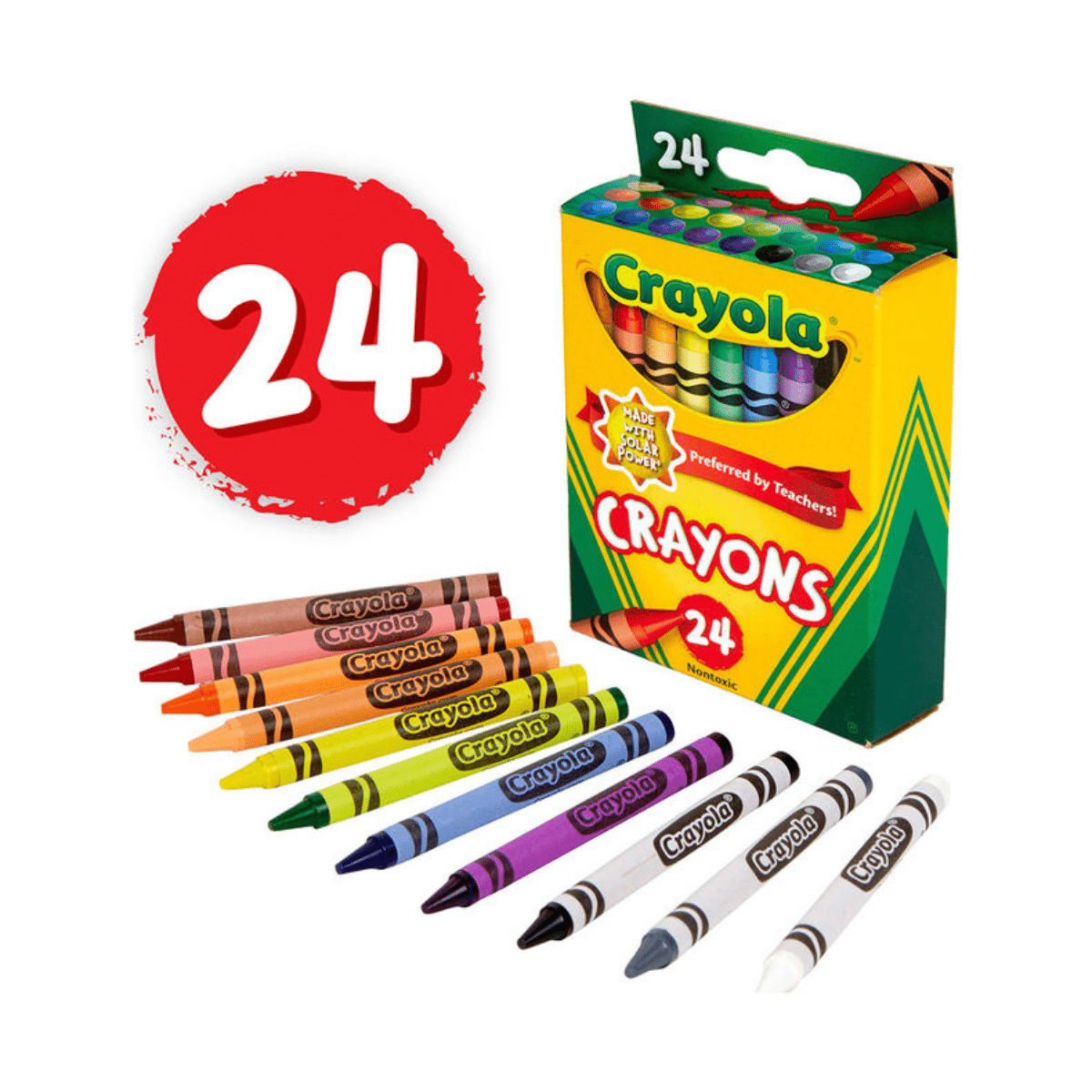 Crayones de Cera Crayola x 24 Colores – Resistentes, No Tóxicos, Uso Escolar