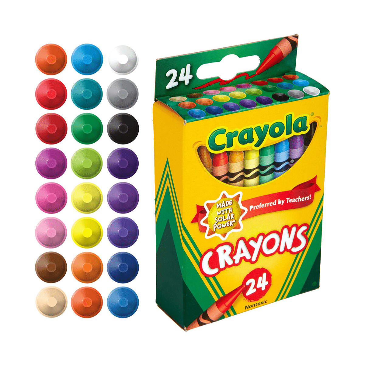 Crayones de Cera Crayola x 24 Colores – Resistentes, No Tóxicos, Uso Escolar