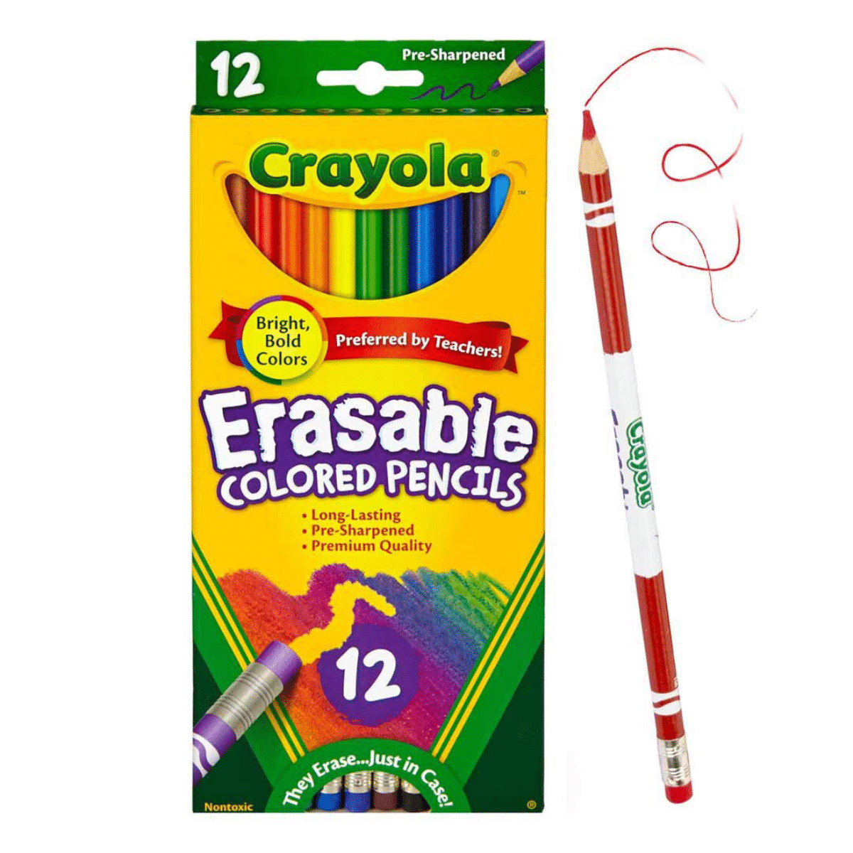 Lápices De Colores Borrables Crayola x 12 Colores Para niños