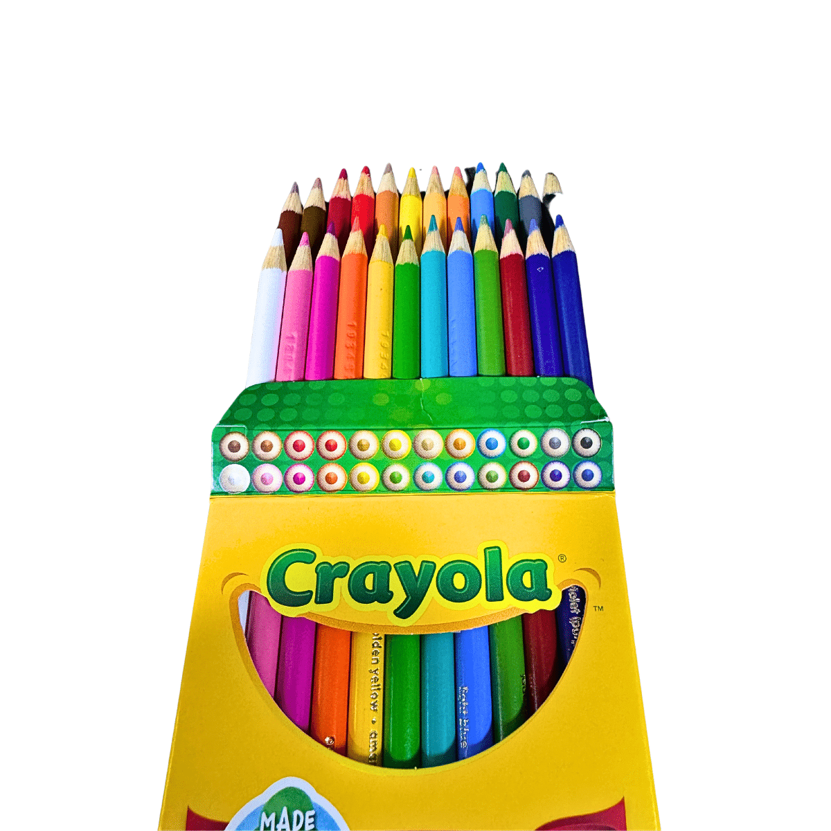 Lápices de Colores Largos Crayola x 24 – No Tóxicos, Resistentes y Preafilados