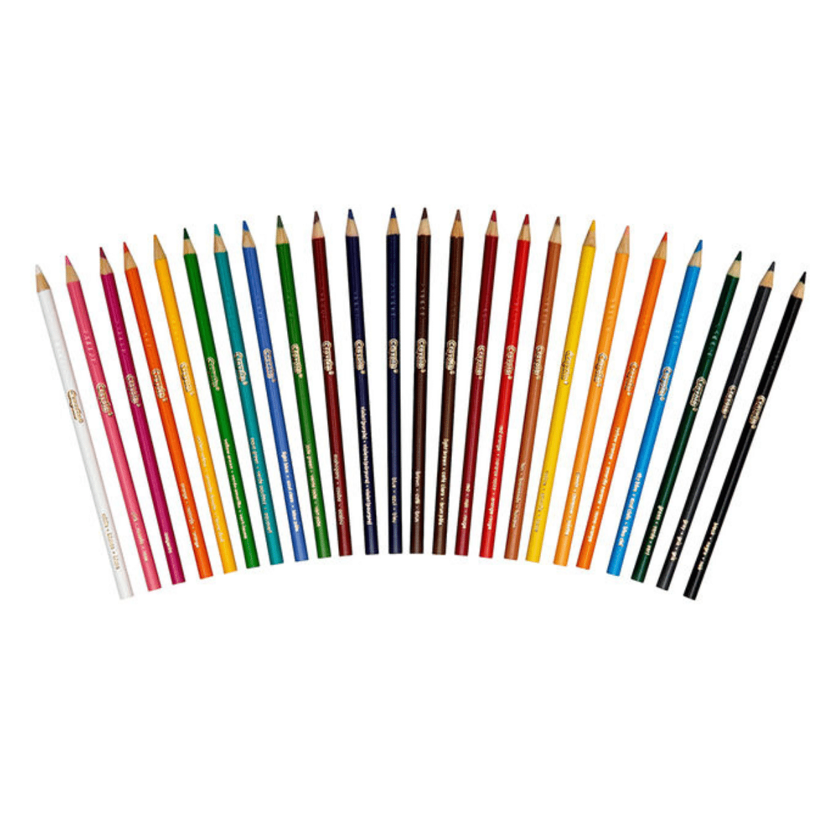 Lápices de Colores Largos Crayola x 24 – No Tóxicos, Resistentes y Preafilados