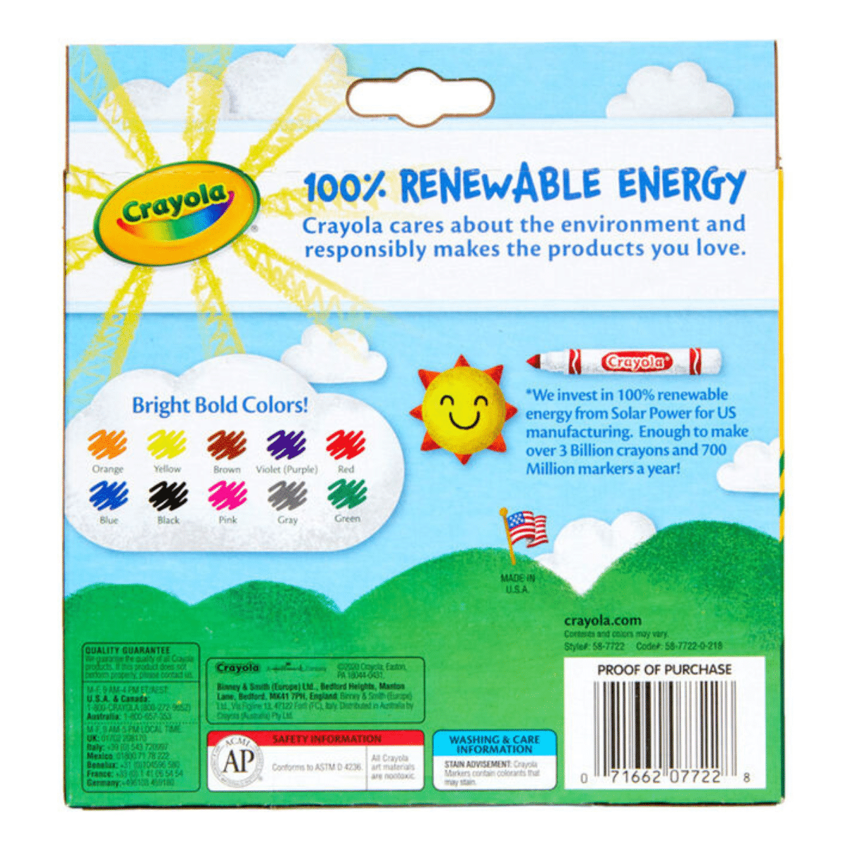 Rotuladores Crayola De Línea Ancha Colores Clásicos 10 Und
