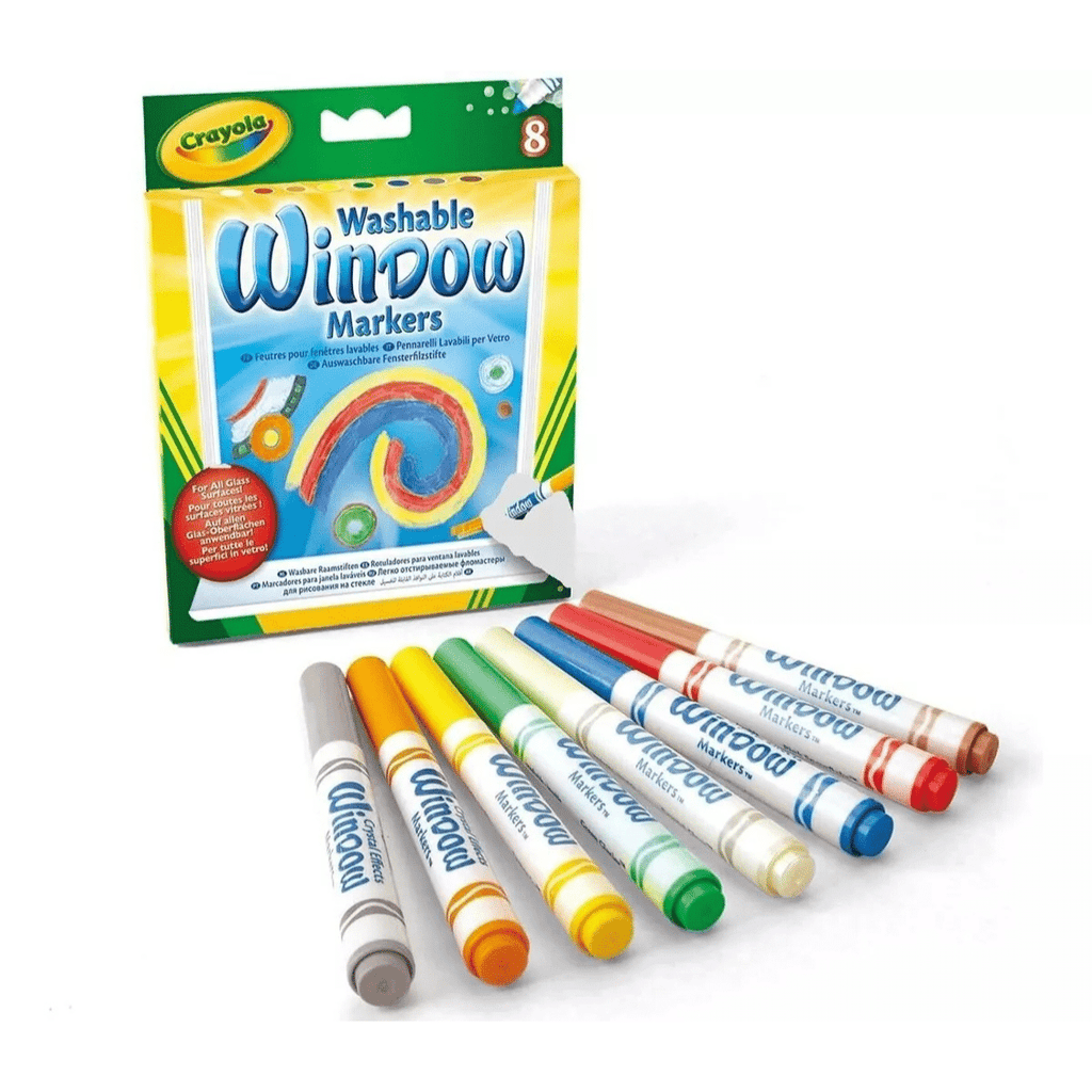 Marcadores Lavables para Ventanas Crayola – Set de 8, Removibles y No Tóxicos