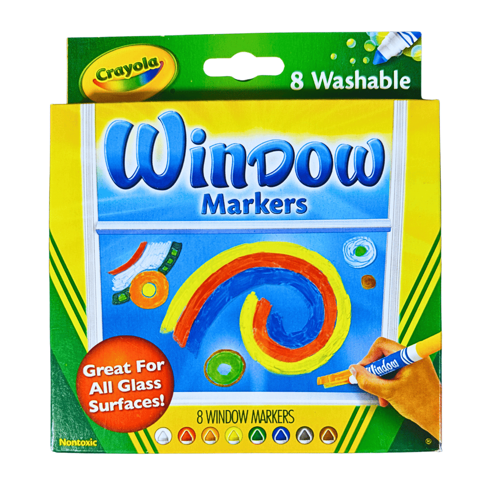 Marcadores Lavables para Ventanas Crayola – Set de 8, Removibles y No Tóxicos