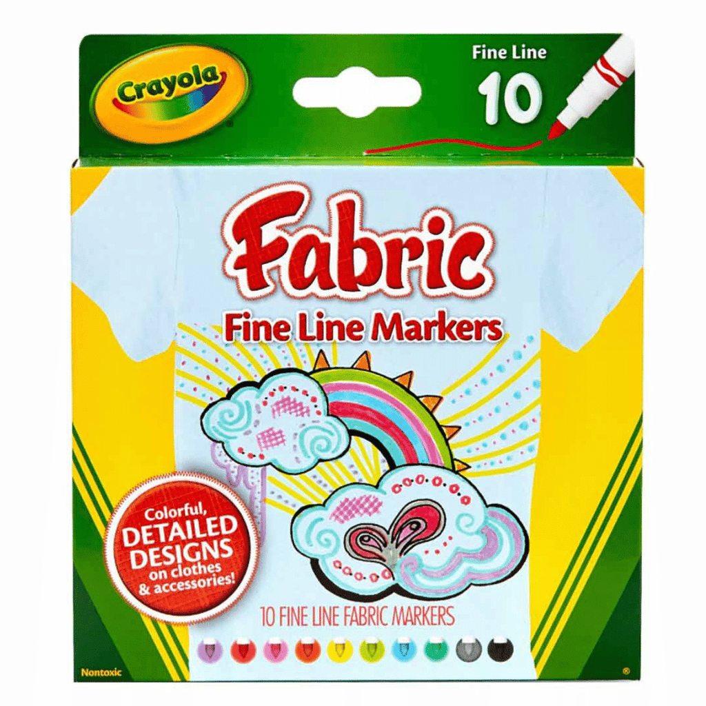 Marcadores para Tela Crayola x10 – Plumones Permanentes de Trazo Fino