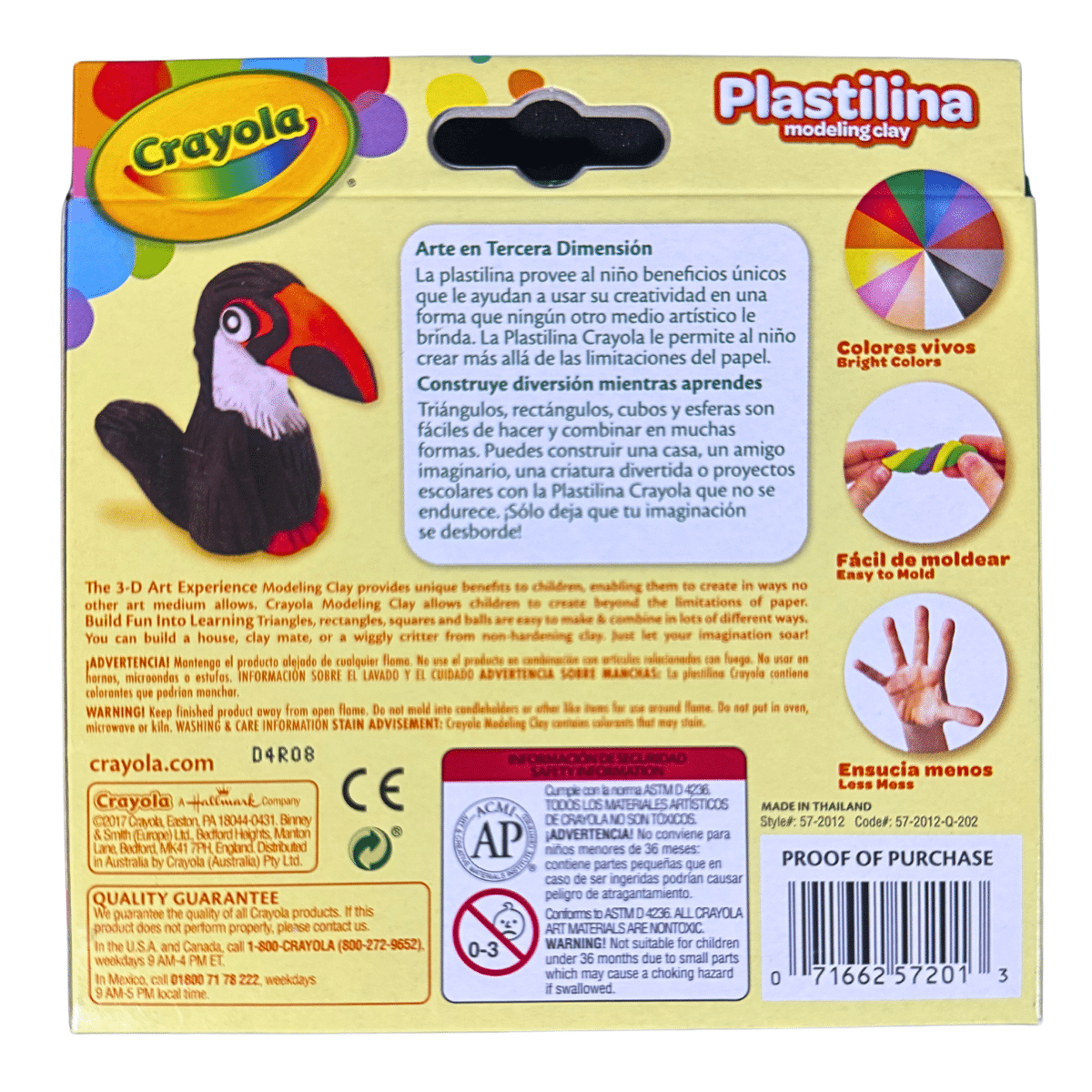 Plastilina Crayola x 12 Colores – No Tóxica, Suave y Moldeable