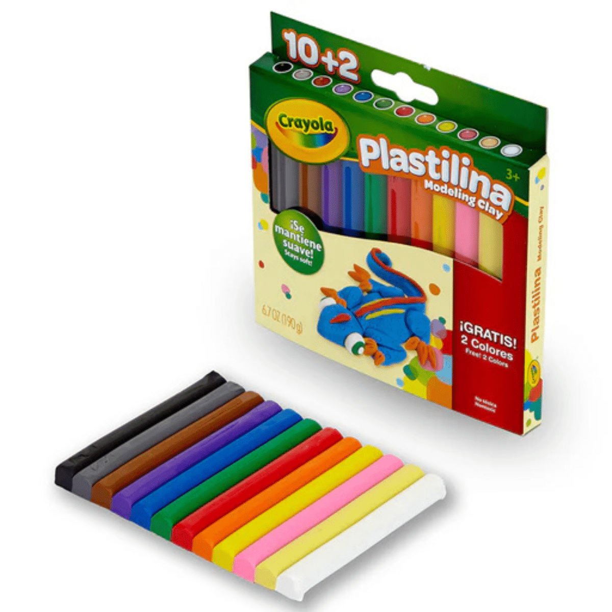 Plastilina Crayola x 12 Colores – No Tóxica, Suave y Moldeable