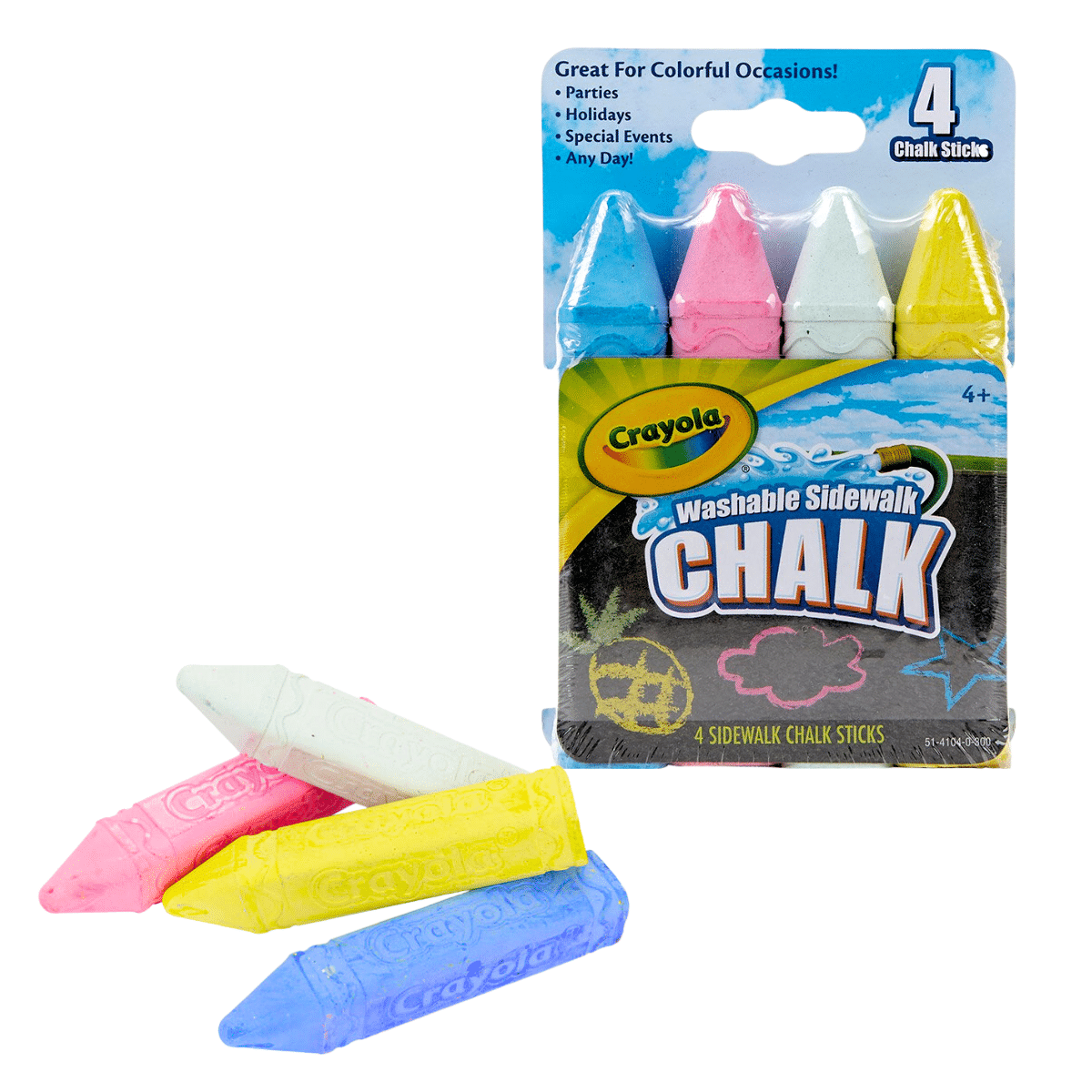 Tizas de Colores Crayola 4 Und – No Tóxico para Niños