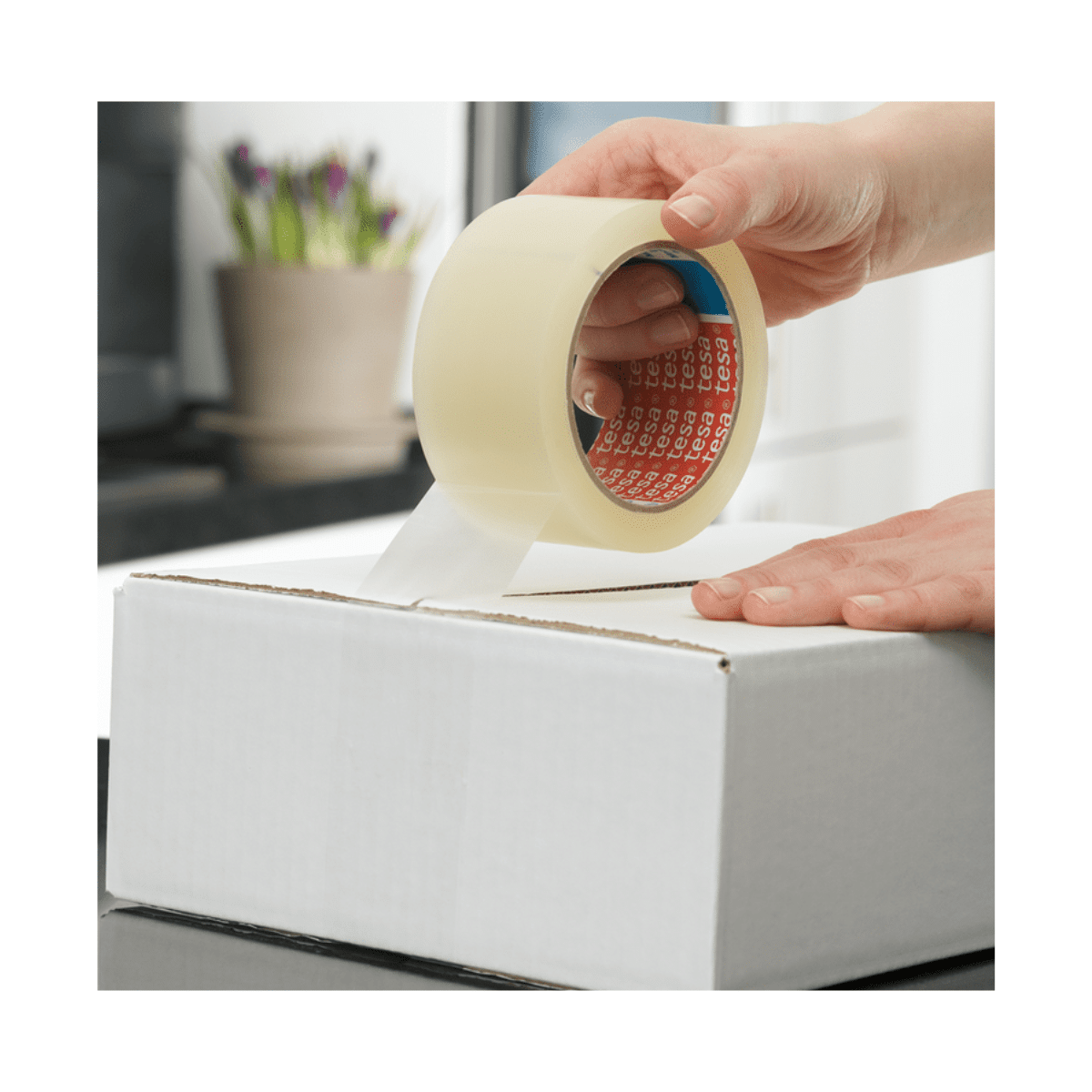 Cinta Para Embalaje Tesa De 40 Metros x 48mm Transparente, 40 Micras