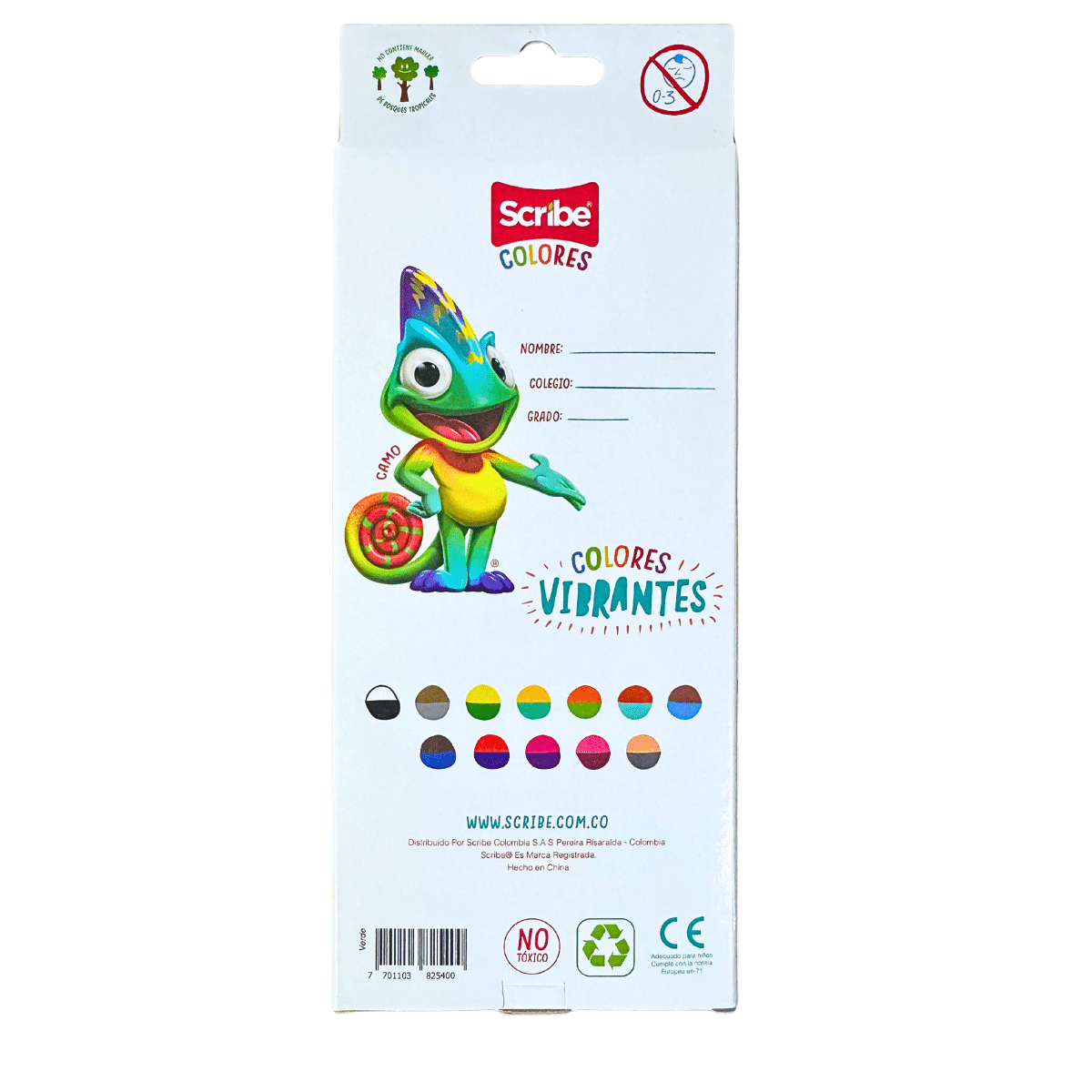 Lápices de Colores Scribe Doble Punta x 12 Unidades (24 Colores)