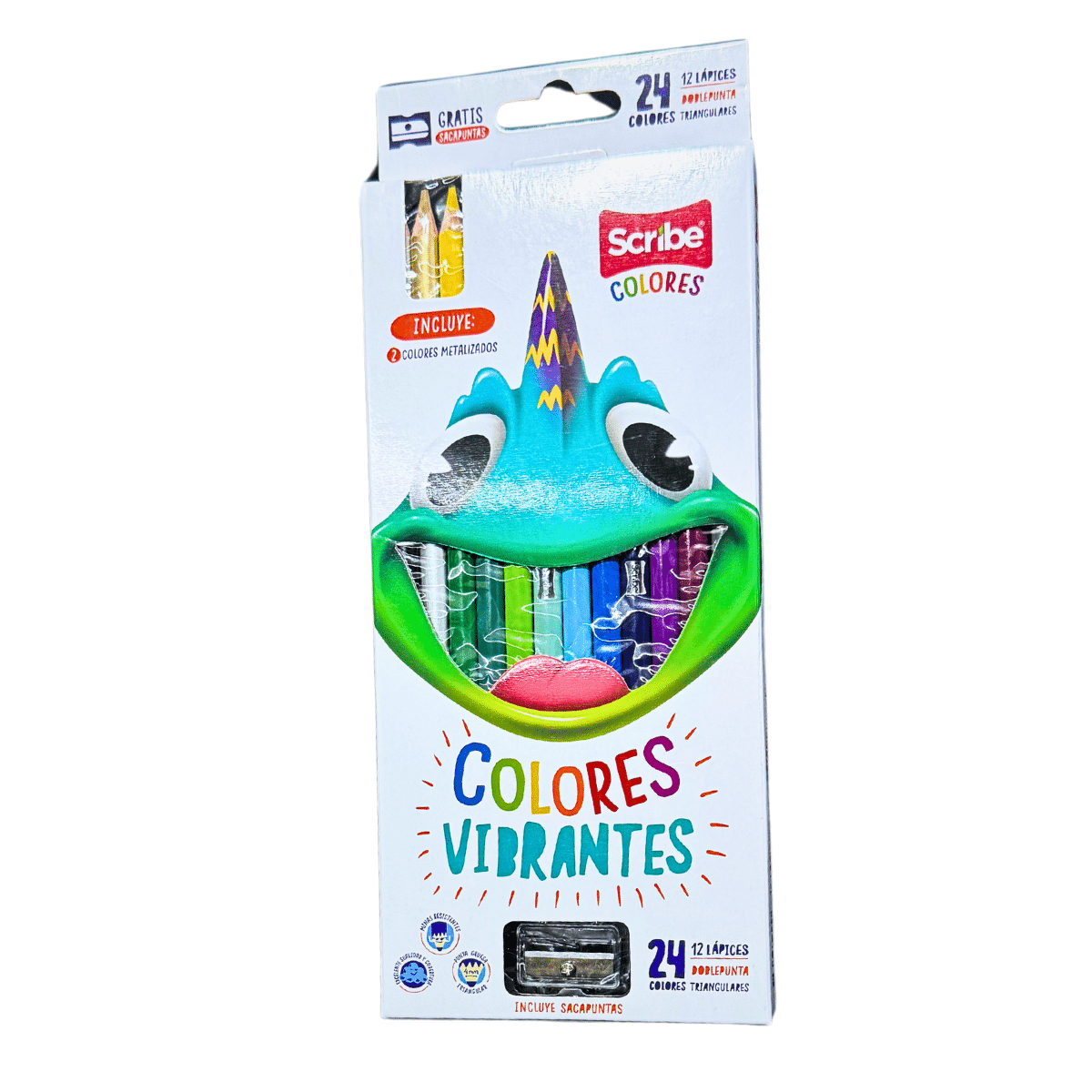 Lápices de Colores Scribe Doble Punta x 12 Unidades (24 Colores)