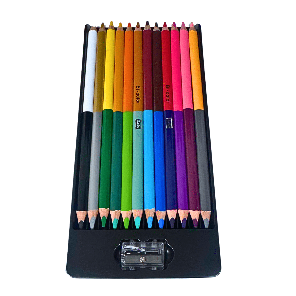Lápices de Colores Scribe Doble Punta x 12 Unidades (24 Colores)