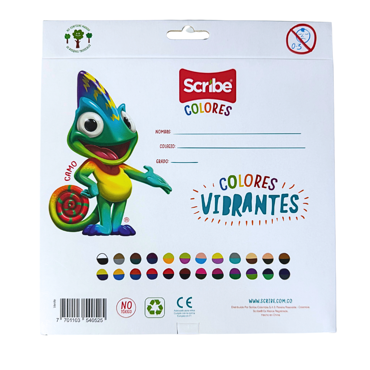 Lápices de Colores Scribe Doble Punta x 24 Unidades (48 Colores), Incluye Sacapuntas