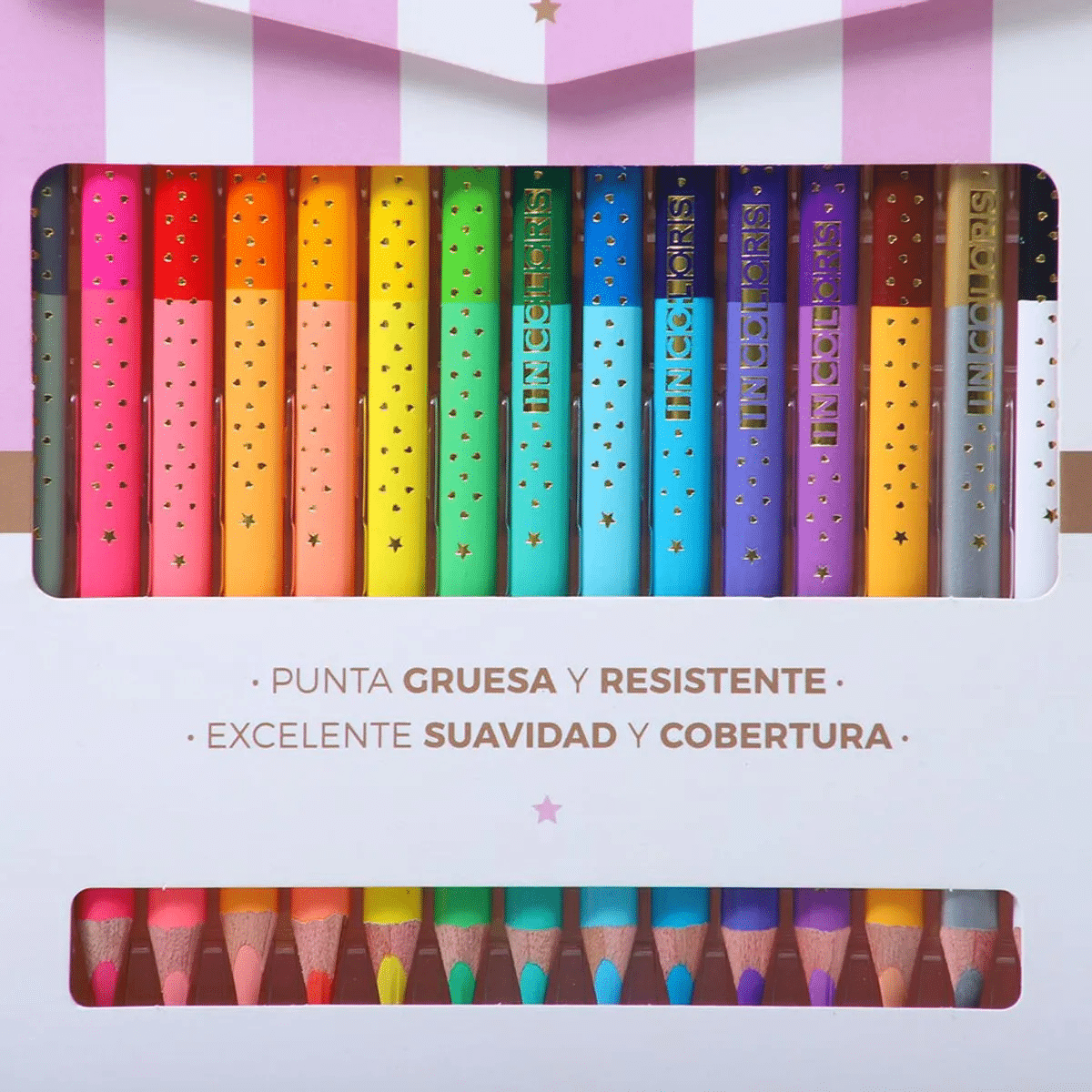 Lápices de Colores Incolors Doble Punta Scribe x 15 Unidades, Calidad Premium