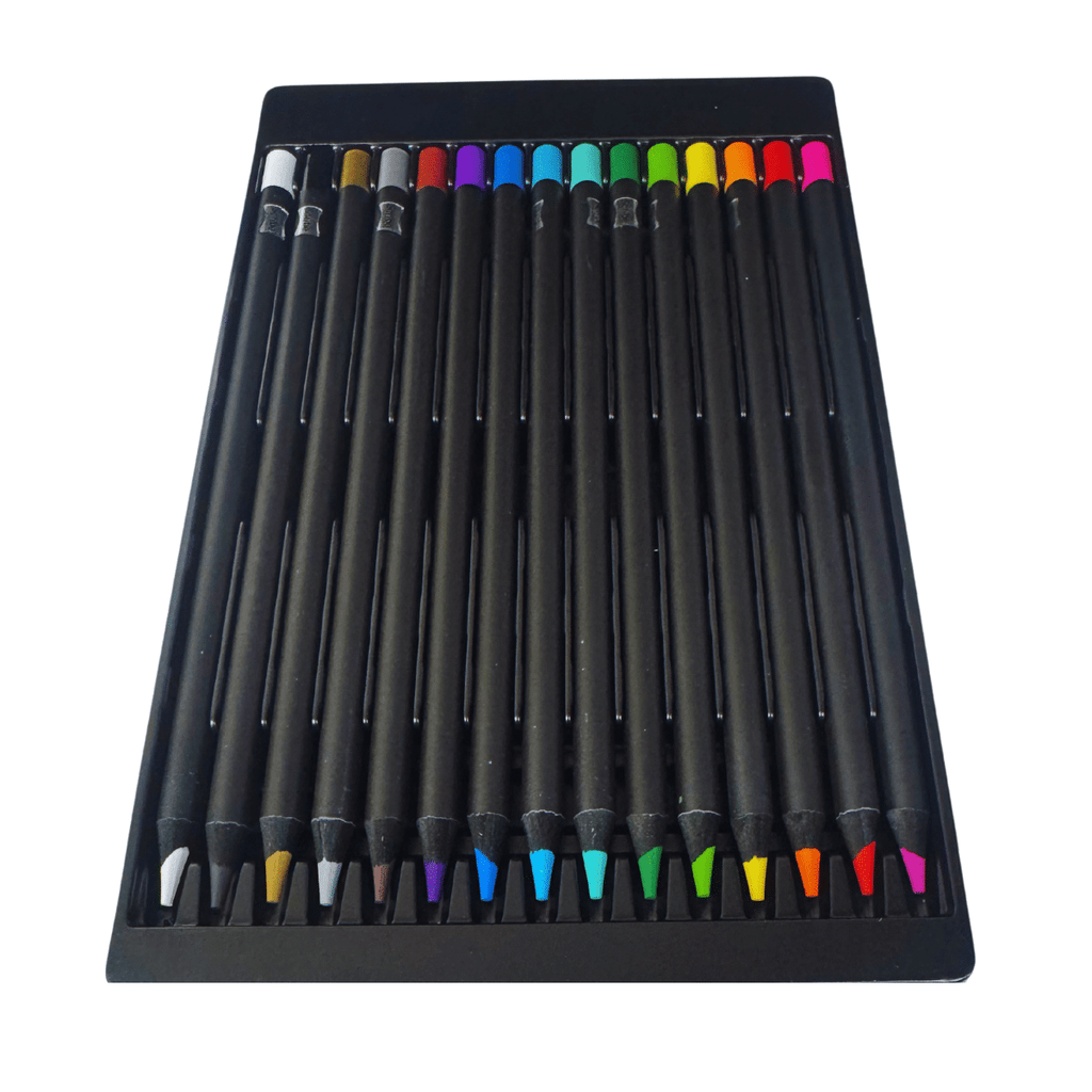 Lápices de Colores Pro Scribe x 15 Unidades, Mina Extra Suave y Pigmento de Alta Calidad