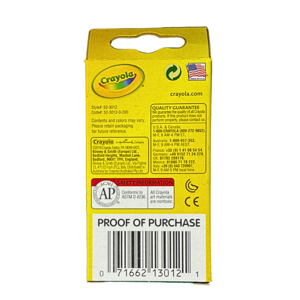 Crayones de Cera Crayola x 12 – Colores Vibrantes, No Tóxicos, Uso Escolar