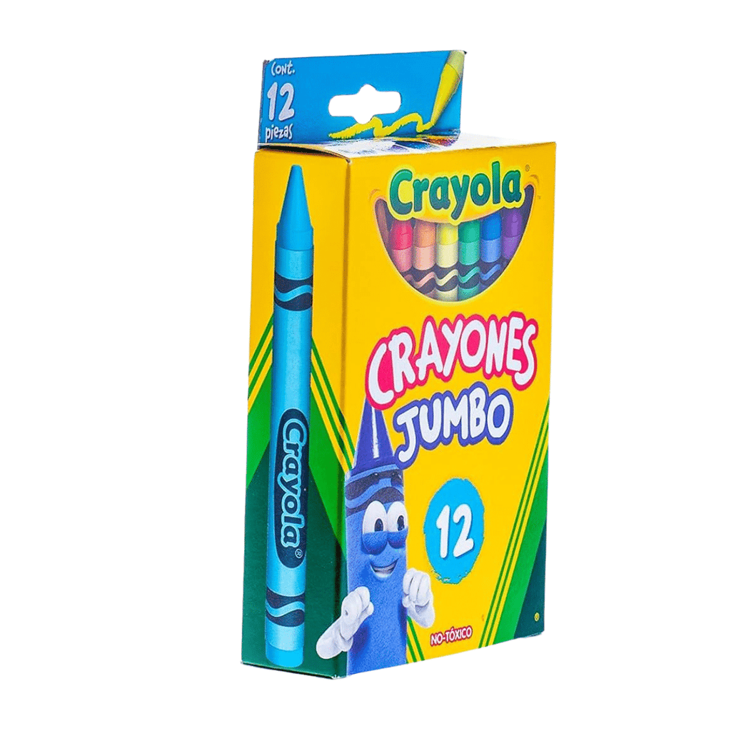 Crayones de Cera Crayola Jumbo – 12 Colores, No Tóxicos, Uso Escolar