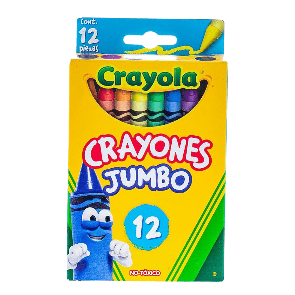 Crayones de Cera Crayola Jumbo – 12 Colores, No Tóxicos, Uso Escolar