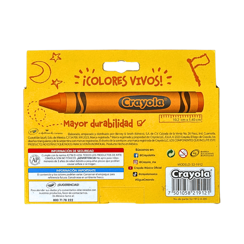 Crayones SO BIG Crayola: 12 Colores Extra Gruesos para Niños