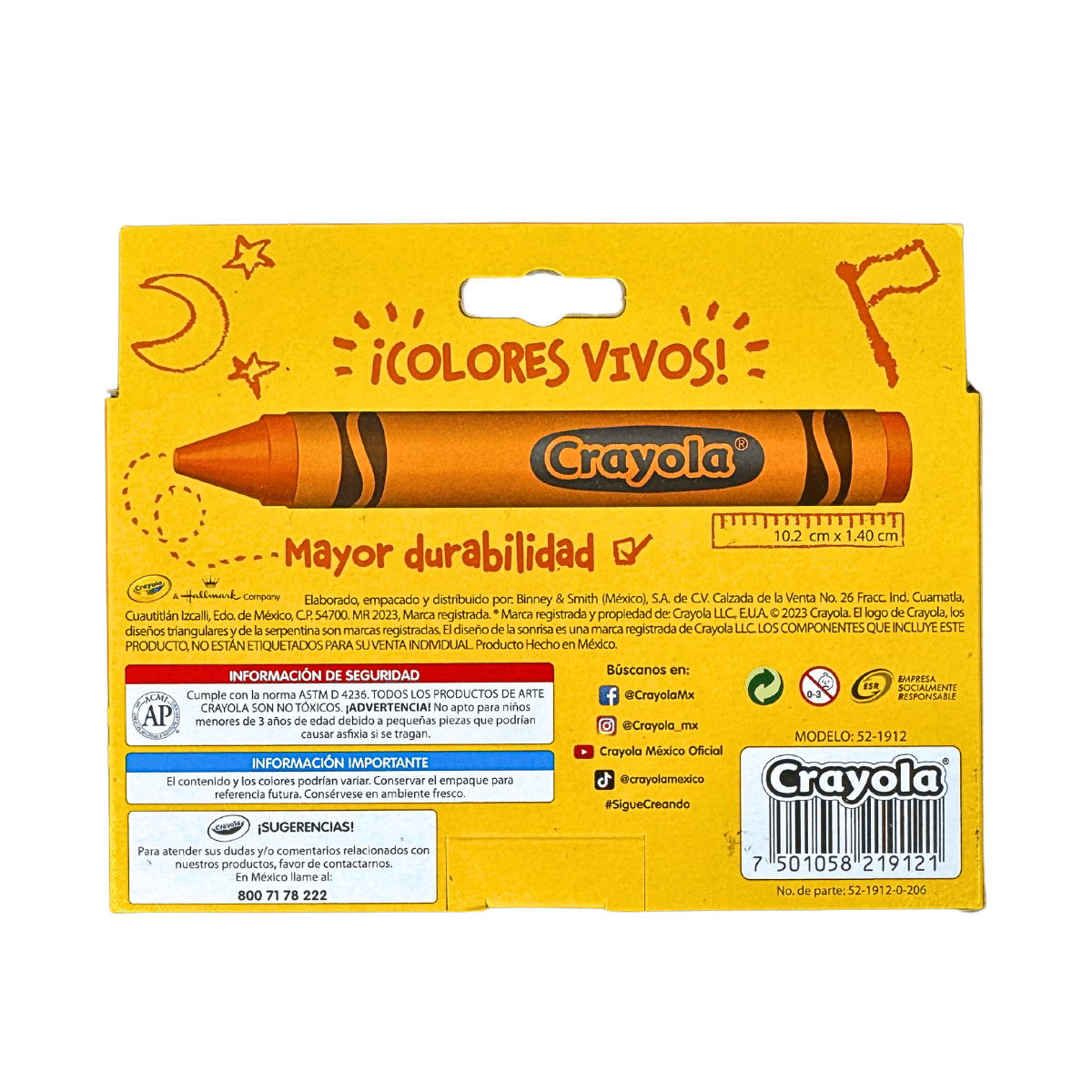Crayones SO BIG Crayola: 12 Colores Extra Gruesos para Niños