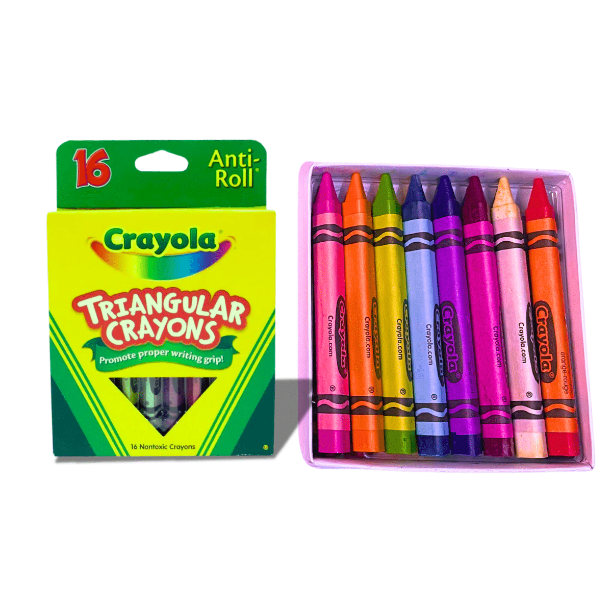 Crayones de Cera Crayola Triangulares – 16 Colores, Fáciles de Agarrar, No Tóxicos